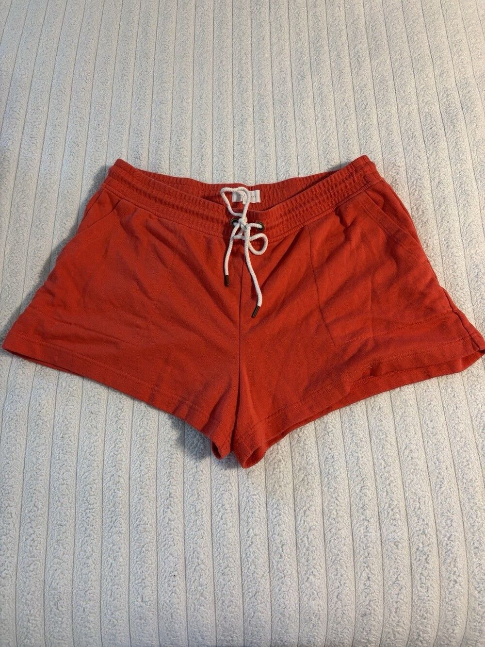 Lou & Grey Drawstring Sweat Shorts Womens XL Red Bright Coral Summer Beach